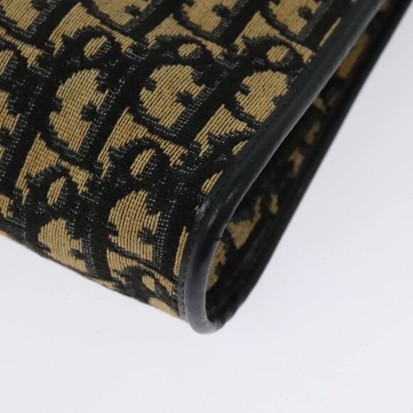 Christian Dior Trotter Canvas Shoulder Bag Navy Gold Auth 141703 - Picture 4 of 16